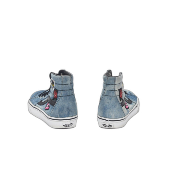 Vans Acid Wash Denim Off the Wall High Top with Patches Size 7.5 - Picture 4 of 5